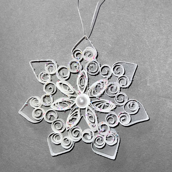 Ornate Curled Paper Snowflake Ornament - Picture 2 of 4
